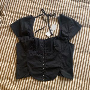 Silence & Noise Hook & Eye Blouse Corset Top